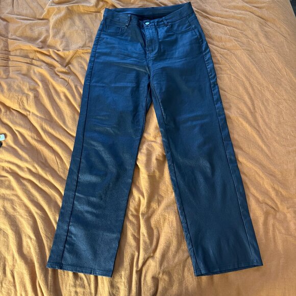 Faux Leather High Waisted Pants size XL - Picture 3 of 4